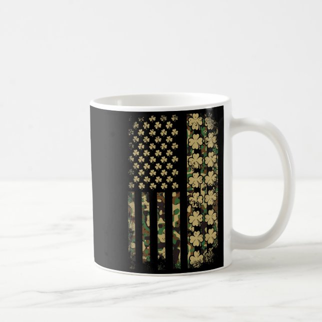 Mug Drapeau américain patriotique camouflage trèfle st (Droite)