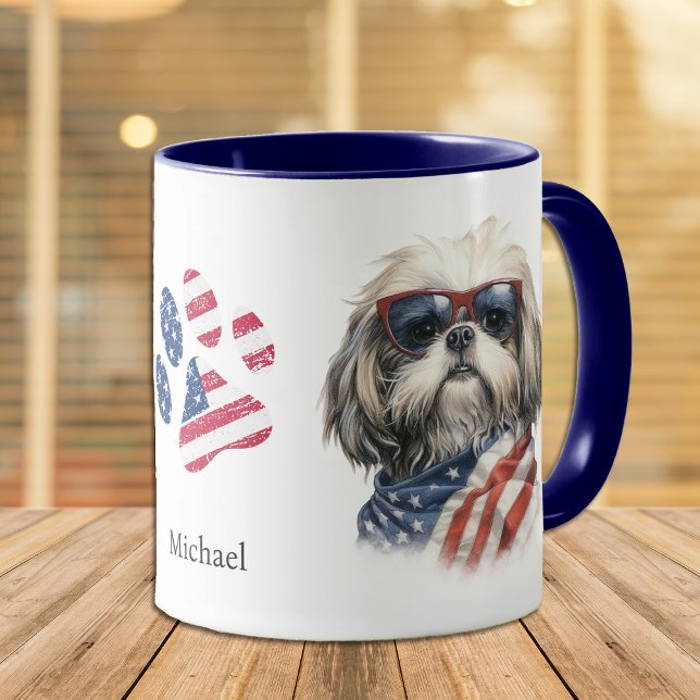 Mug Drapeau américain patriotique Chih Tzu Chien (Créateur téléchargé)