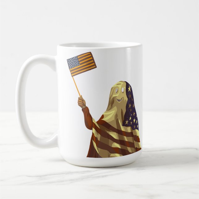 Mug Drapeau américain patriotique Fantôme Halloween (Gauche)