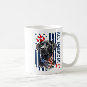 Mug Drapeau américain patriotique garçon Labrador noir