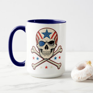Mug Drapeau américain Patriotique Skull and Crossbones