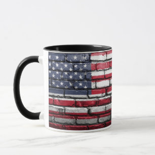 Mug Drapeau américain patriotique sur le mur
