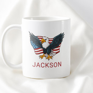 Mug Drapeau américain patriotique USA Aigle Enfants 4 
