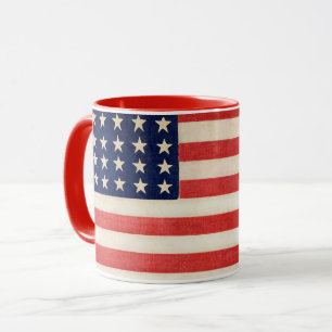 Mug Drapeau américain patriotique vintage, Quatre juil