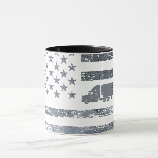 Mug Drapeau américain personnalisé avec semi-remorque (Centre)