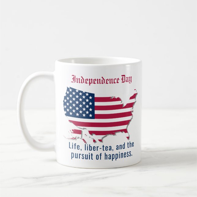 Mug Drapeau américain personnalisé, carte Fête de l'In (Gauche)