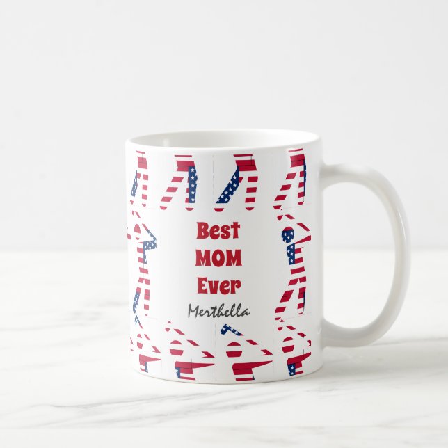 Mug Drapeau américain personnalisé du meilleur fan de  (Droite)