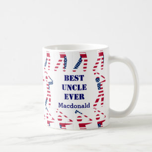Mug Drapeau américain personnalisé du meilleur oncle j