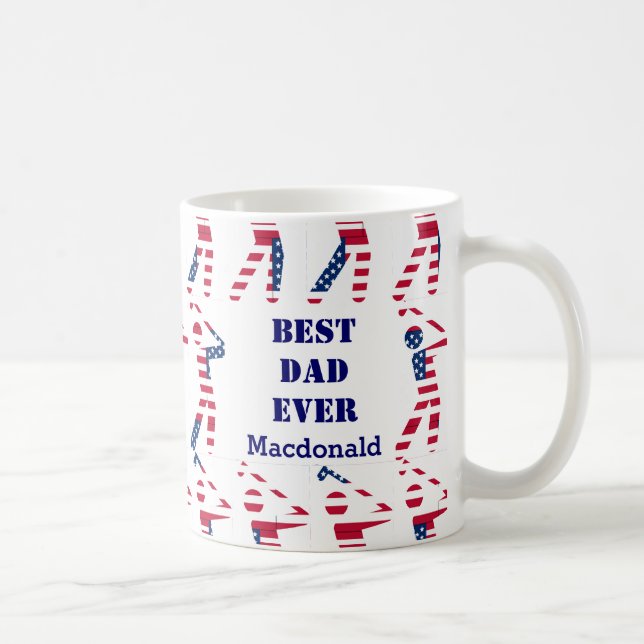 Mug Drapeau américain personnalisé du meilleur papa (Droite)