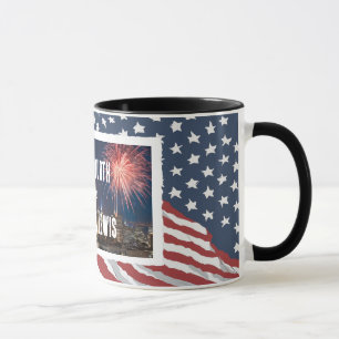 Mug Drapeau américain personnalisé en détresse