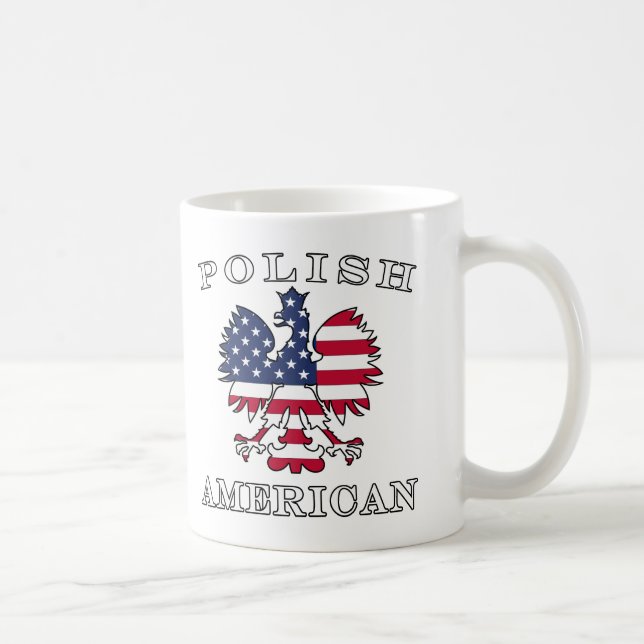 Mug Drapeau américain polonais Eagle (Droite)