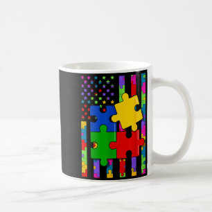Mug Drapeau américain puzzle coloré hommes sensibilisa