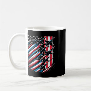Mug Drapeau américain rouge blanc bleu avions de chass