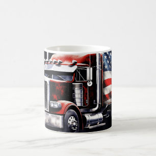 Mug Drapeau américain Semi Truck