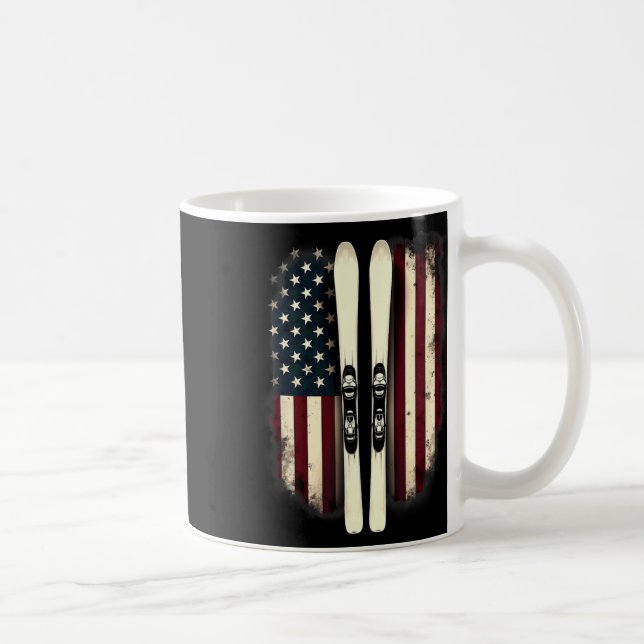 Mug Drapeau américain Ski alpin Skieur _6  (Droite)