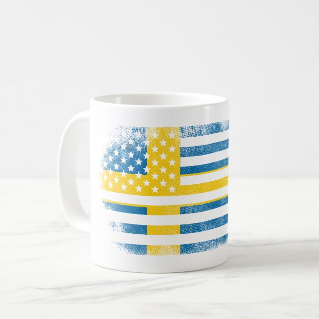 Mug Drapeau américain suédois   Suède et conception (Devant gauche)