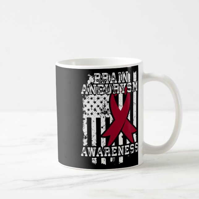 Mug Drapeau Américain - Survivant d'anévrisme cérébral (Droite)