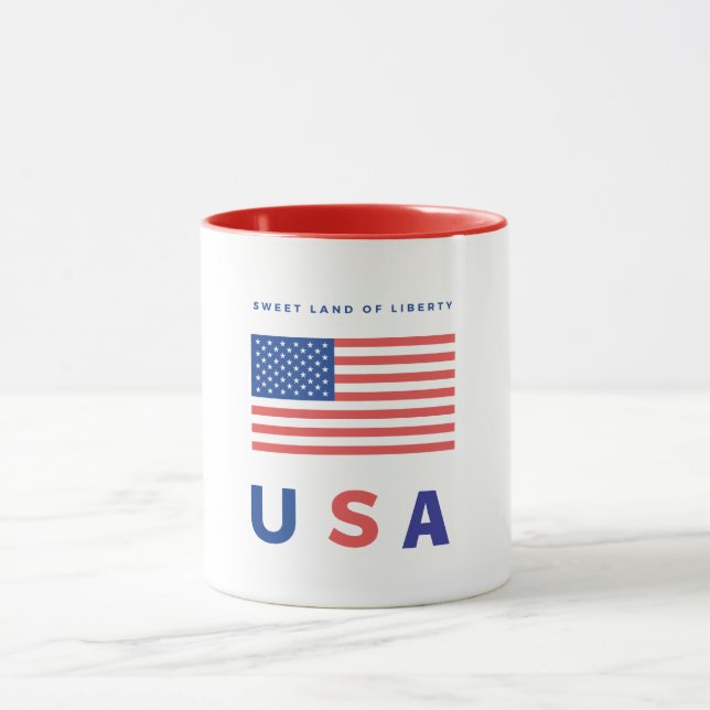 Mug Drapeau américain "Sweet Land of Liberty" (Centre)