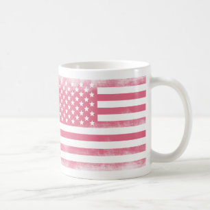 Mug Drapeau américain tendance rose Grunge