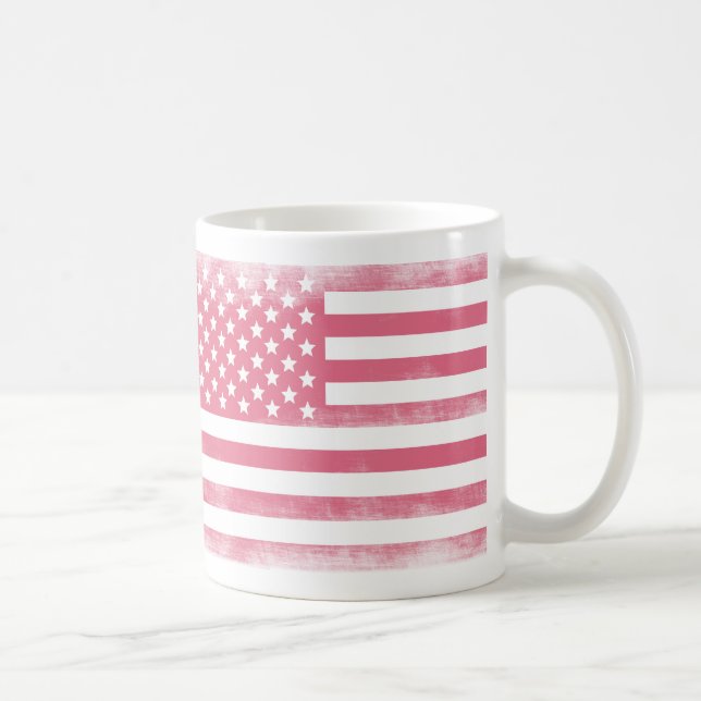 Mug Drapeau américain tendance rose Grunge (Droite)