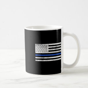 Mug Drapeau américain Thin Blue Line Défendre la polic