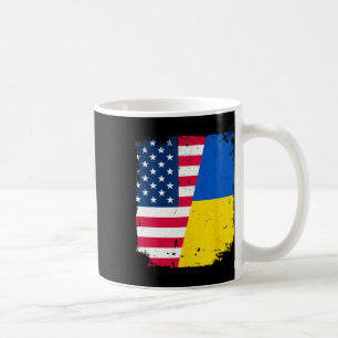 Mug Drapeau américain ukrainien amitié pays vintag