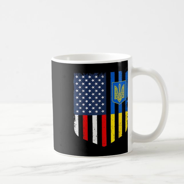 Mug Drapeau Américain Ukrainien Ukraine États-Unis Amé (Droite)