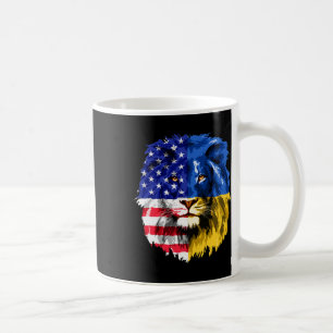 Mug Drapeau américain ukrainien Ukraine Lion Visage Ét