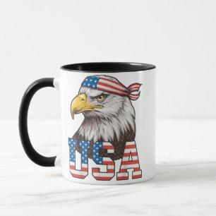 Mug Drapeau américain USA Hommes Femmes Enfants Aigle