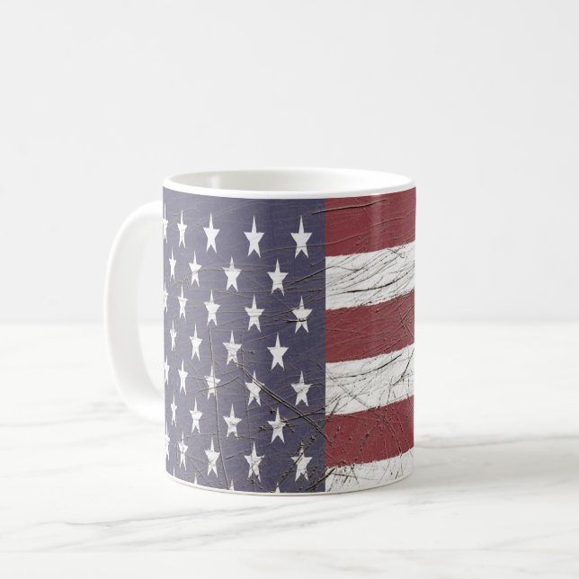 Mug Drapeau américain usé (Devant gauche)