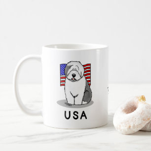 Mug Drapeau américain Vieux chien anglais (Grey 1)