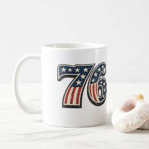 Mug Drapeau américain vintage 1776 Numéro 76 Patriotiq