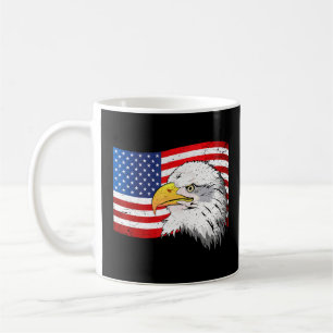 Mug Drapeau américain vintage Bald Eagle