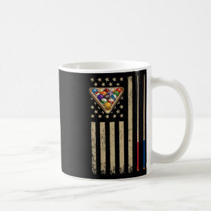 Mug Drapeau Américain Vintage Billard Joueur de Pool