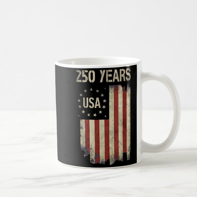 Mug Drapeau américain vintage pour le 250e anniversair (Droite)
