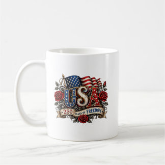 Mug Drapeau américain vintage USA 250 ans de liberté R