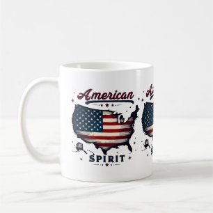 Mug Drapeau américain vintage USA Carte Art déprimé