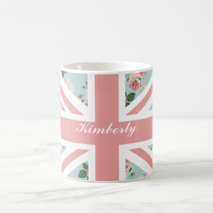 Mug Drapeau anglais d'Union Jack de roses