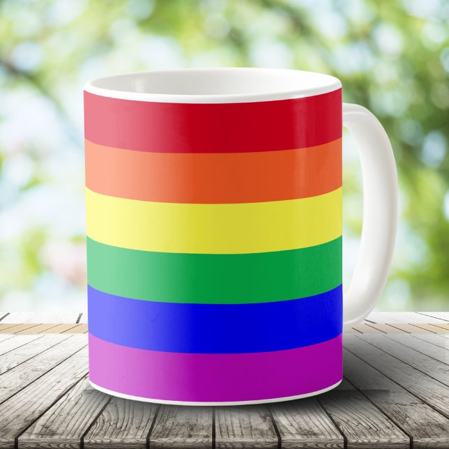 Mug Drapeau arc-en-ciel de la fierté gay aux couleurs  (Créateur téléchargé)