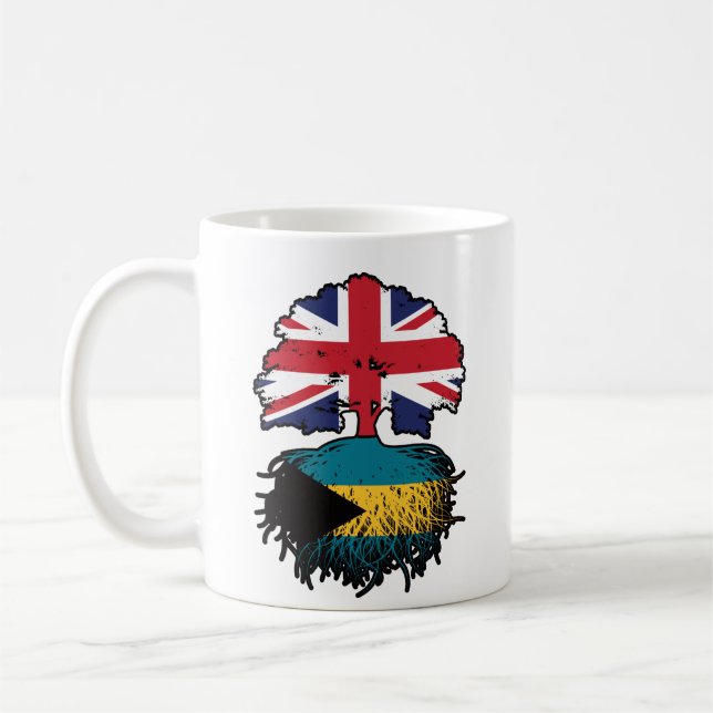 Mug Drapeau bahaméen britannique des racines d'arbre (Gauche)