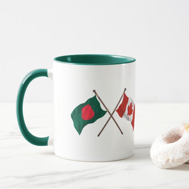 Mug Drapeau Bangladesh & Canada – Cadeau de Fierté (Avec donut)