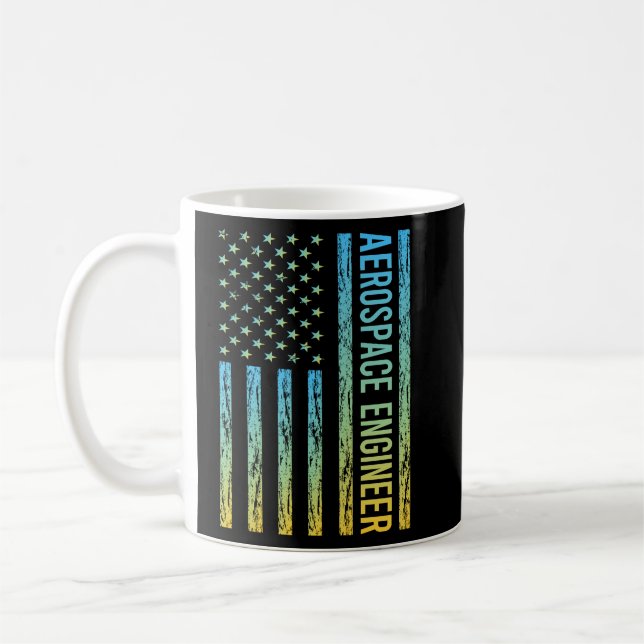 Mug Drapeau bleu jaune USA - Ingénieur (Gauche)