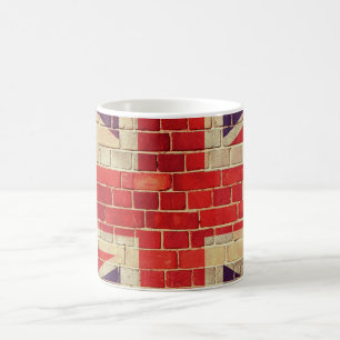 Mug Drapeau BRITANNIQUE vintage sur un mur de briques