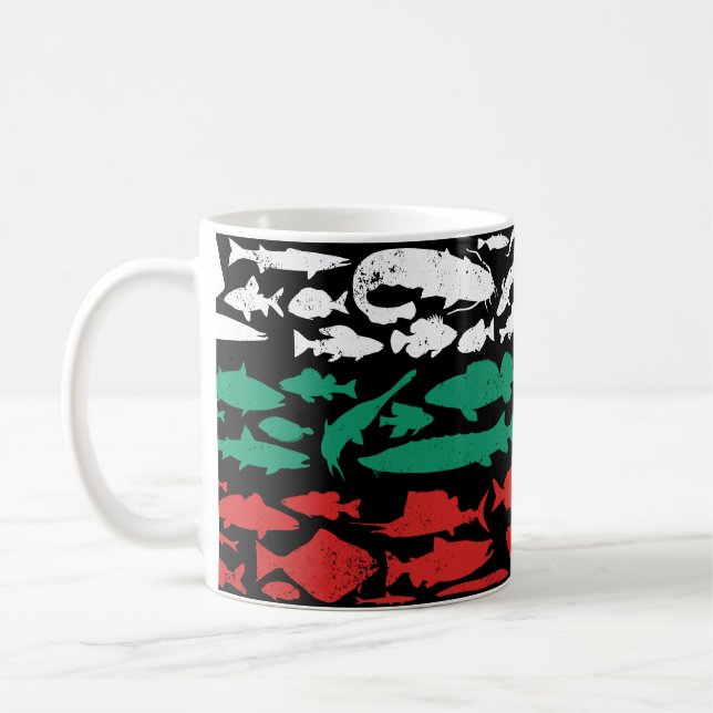 Mug Drapeau bulgare fait de poisson - Design de pêche (Gauche)