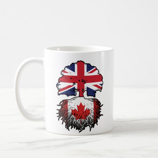Mug drapeau canadien britannique des racines de l'arbr (Gauche)