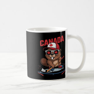 Mug Drapeau canadien Feuille d'érable Castor Bâton de