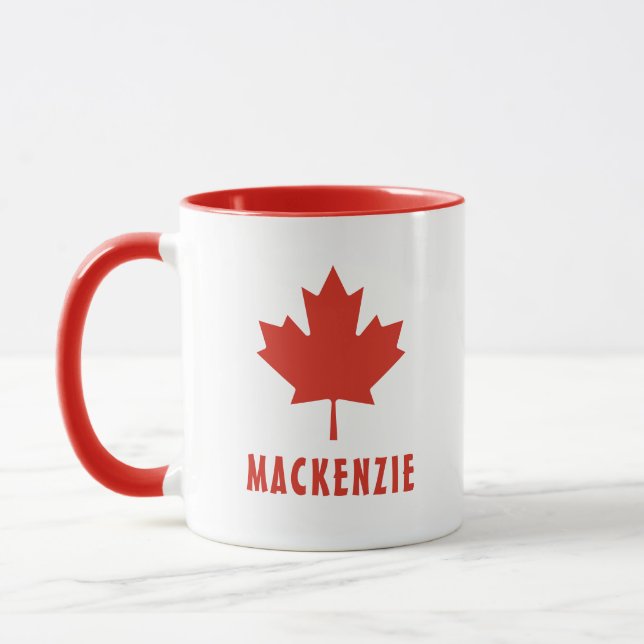 Mug Drapeau canadien Feuille d'érable rouge Jour du Ca (Gauche)