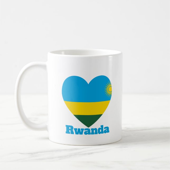 Mug Drapeau cardiaque du Rwanda (Gauche)