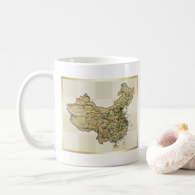 Mug Drapeau + Carte de Chine (Avec donut)