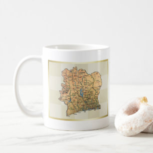 Mug Drapeau + Carte de la Côte d'Ivoire